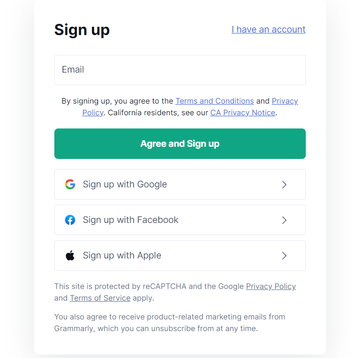 Grammarly Signup