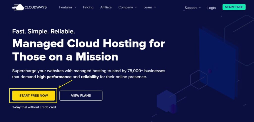 Cloudways Home Page