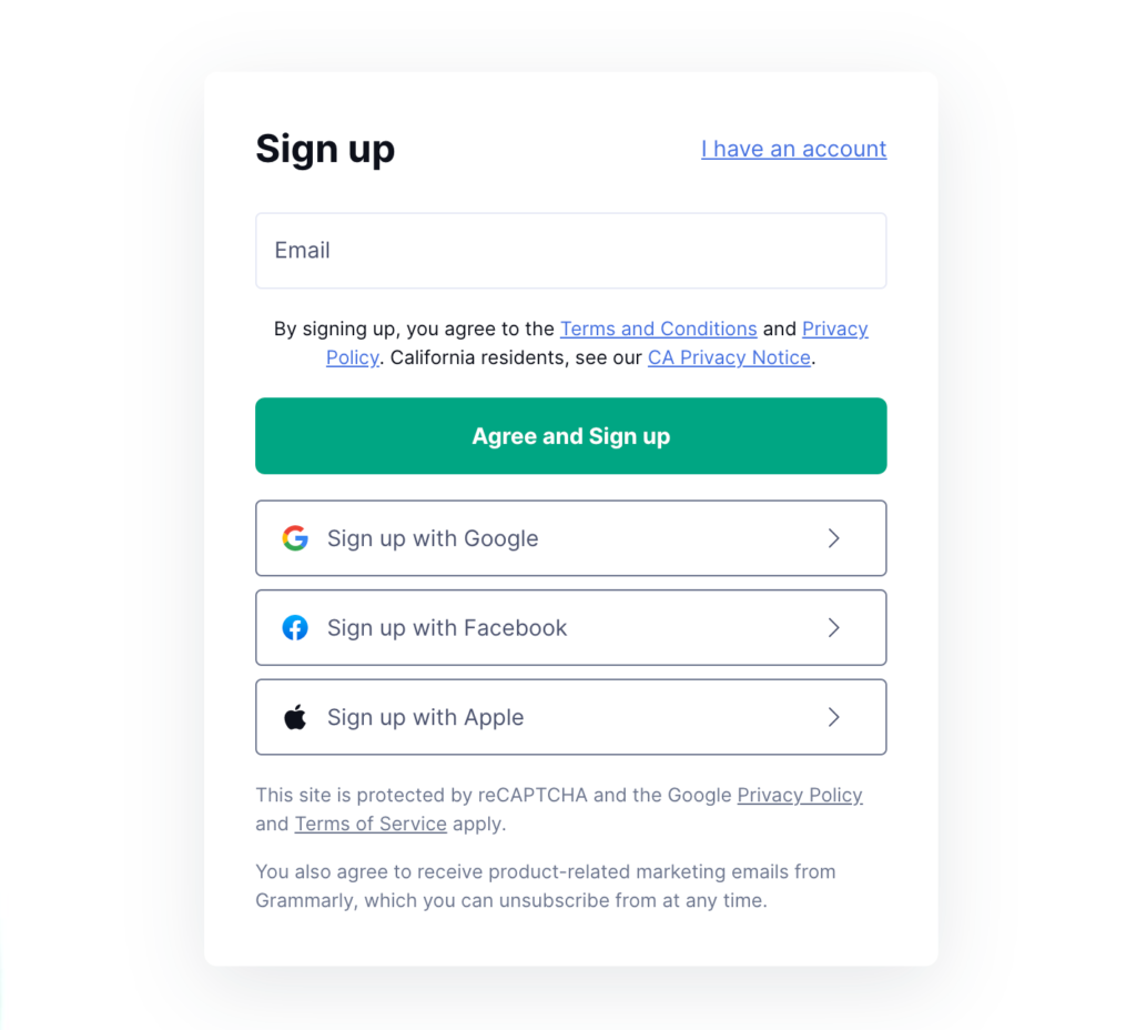 Grammarly Signup