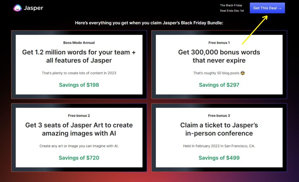 Jasper.ai Black Friday Discount and Bonuses