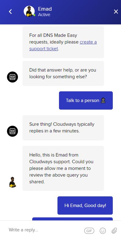 Cloudways Live Chat