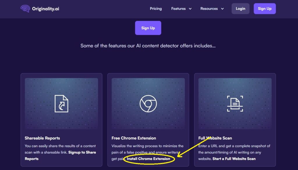 Originality.ai Install Chrome Extension link